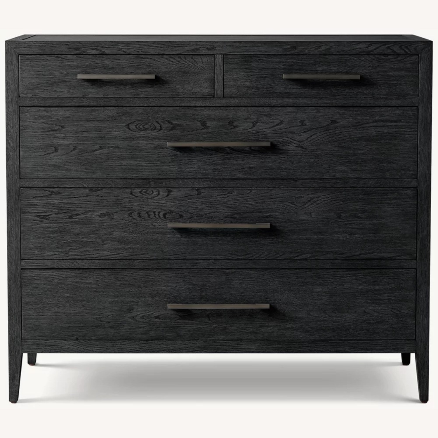 Restoration Hardware French Contemporary 5-Drawer Dresser Black Oak - image-1