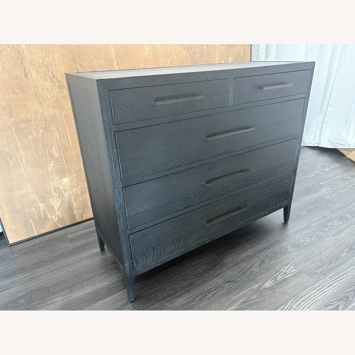Restoration Hardware French Contemporary 5-Drawer Dresser Black Oak - image-19