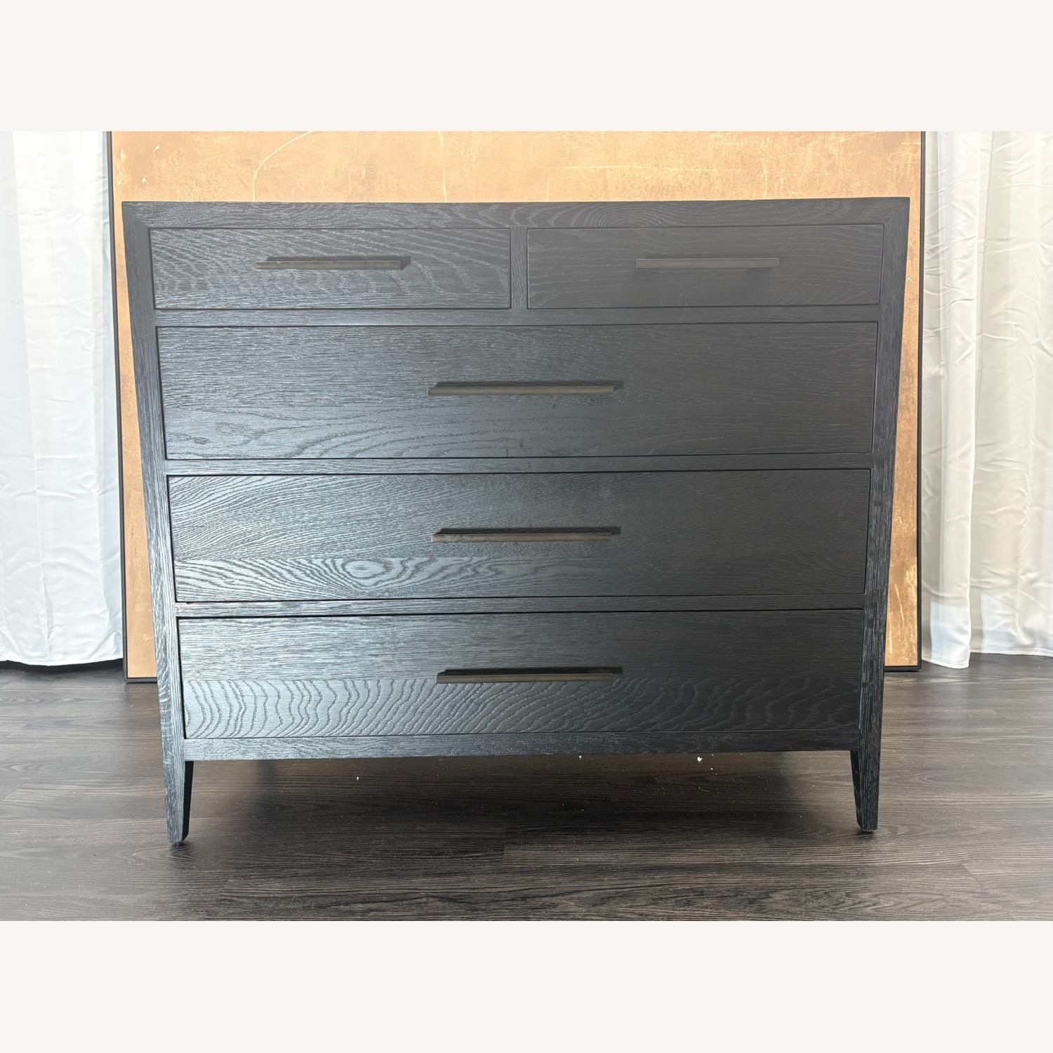 Restoration Hardware French Contemporary 5-Drawer Dresser Black Oak - image-26