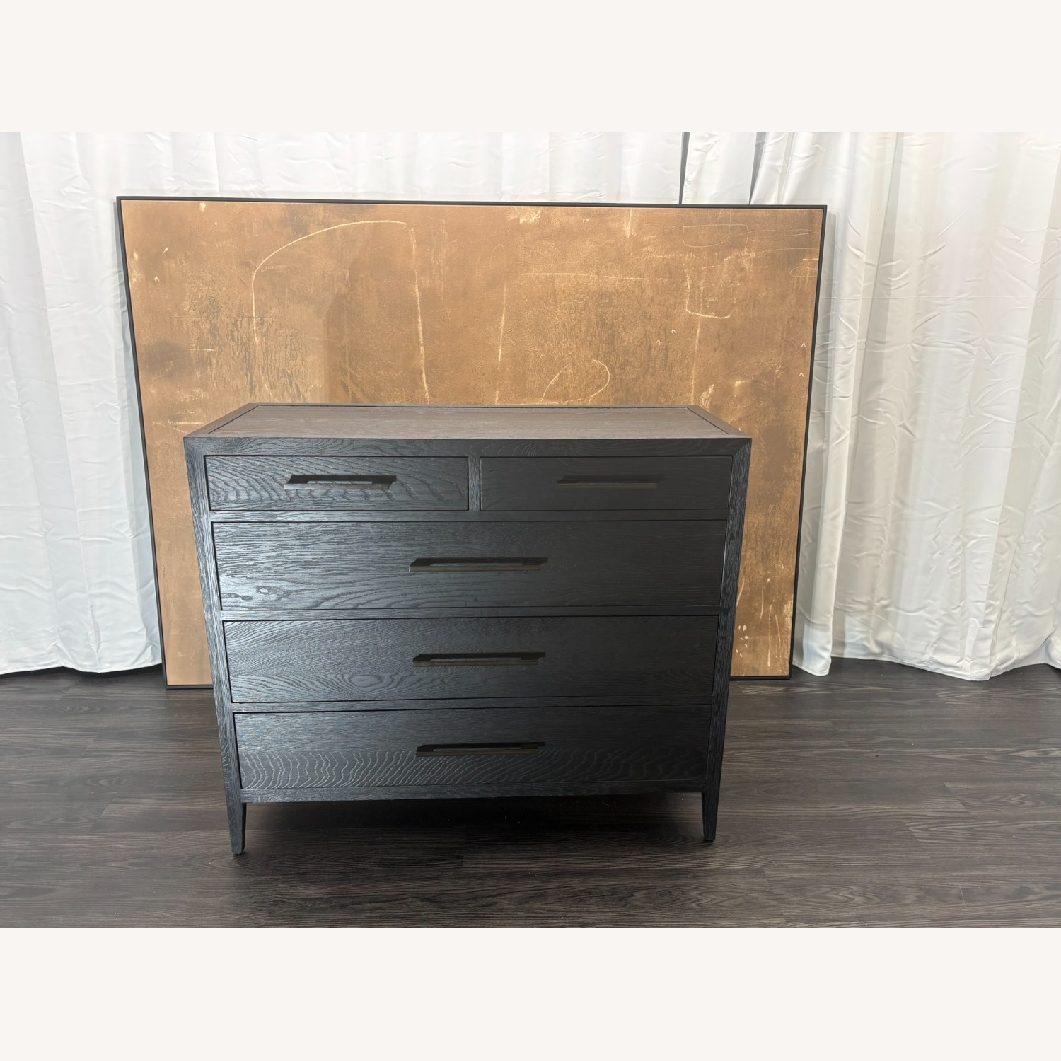 Restoration Hardware French Contemporary 5-Drawer Dresser Black Oak - image-17