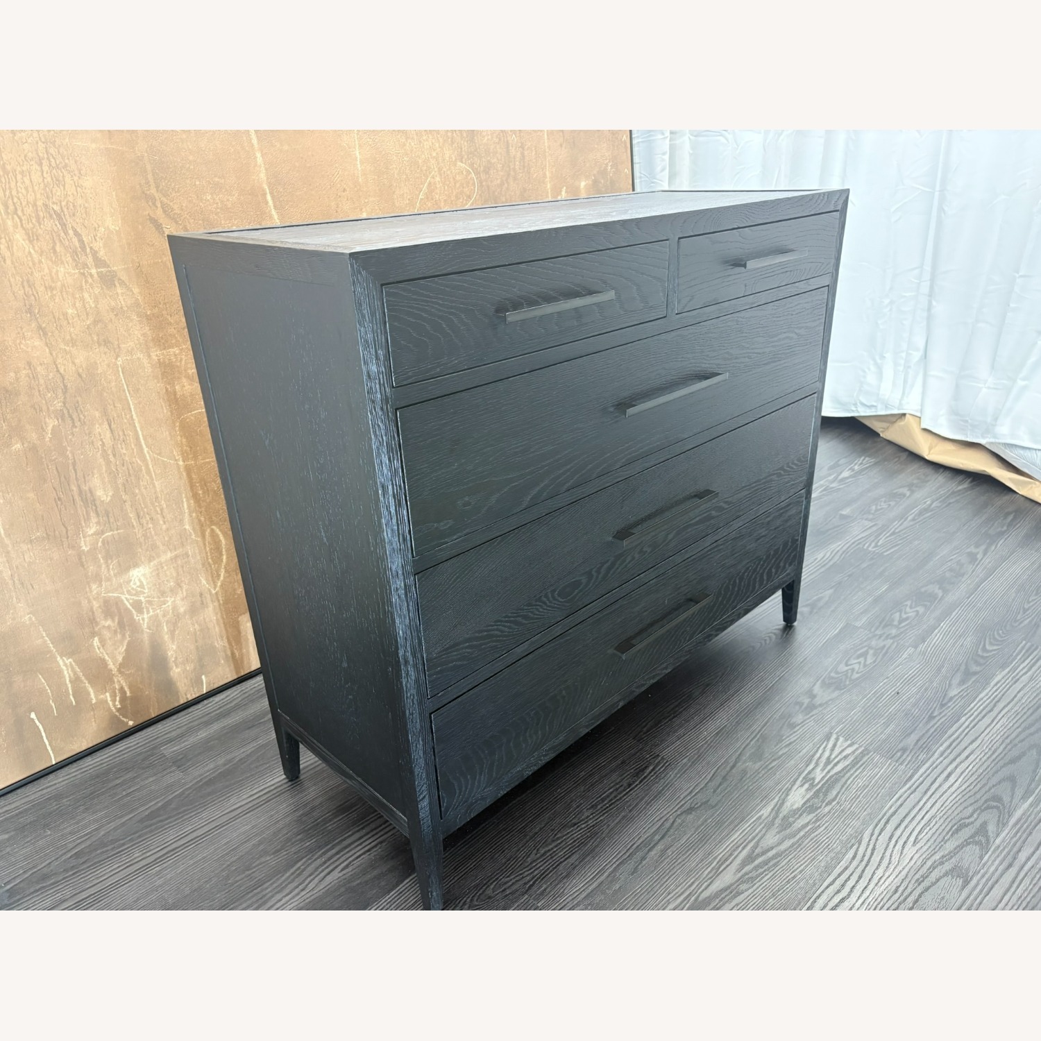 Restoration Hardware French Contemporary 5-Drawer Dresser Black Oak - image-14