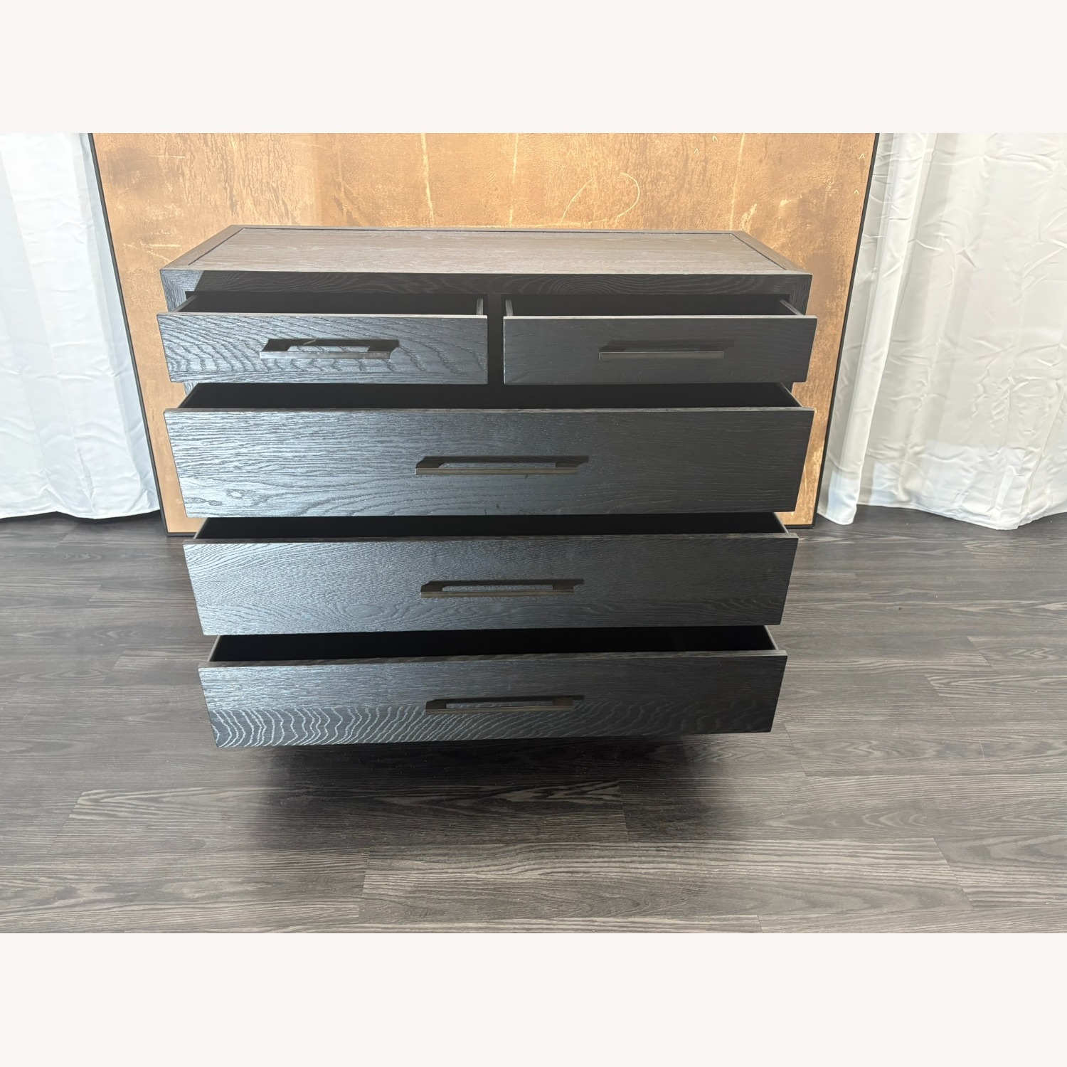 Restoration Hardware French Contemporary 5-Drawer Dresser Black Oak - image-13
