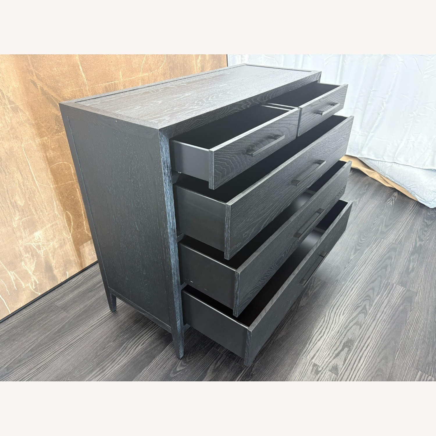 Restoration Hardware French Contemporary 5-Drawer Dresser Black Oak - image-11