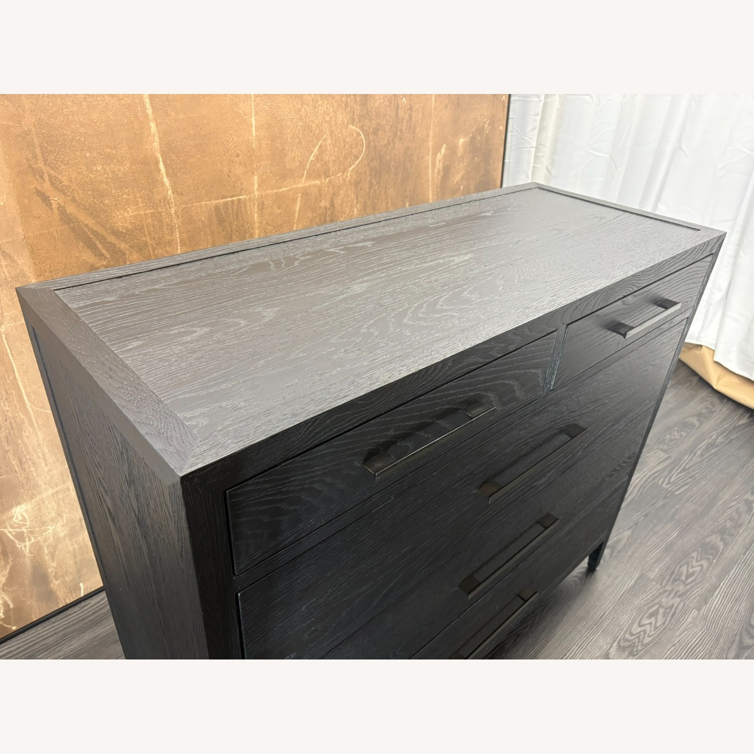 Restoration Hardware French Contemporary 5-Drawer Dresser Black Oak - image-4