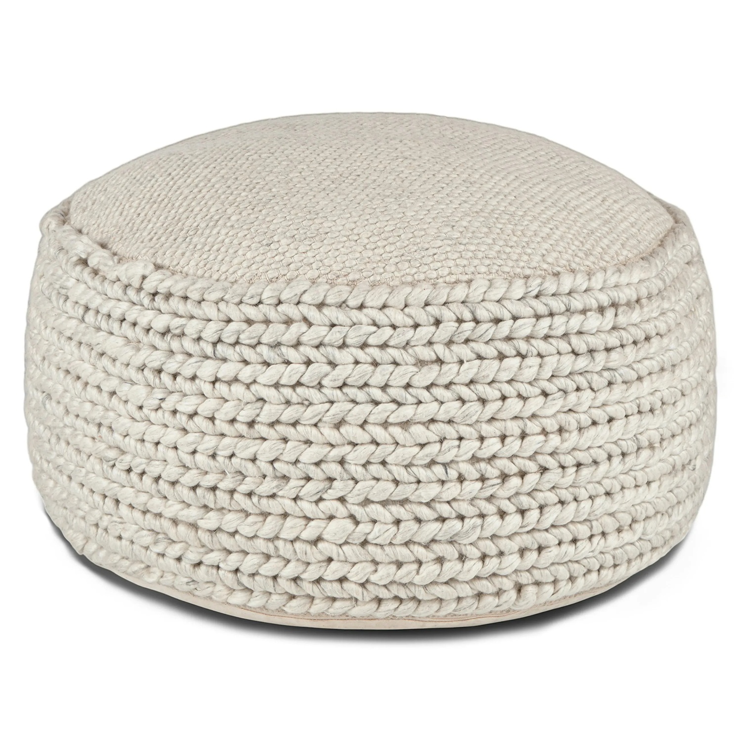 Article Hira White Wool Blend Ottoman - image-5