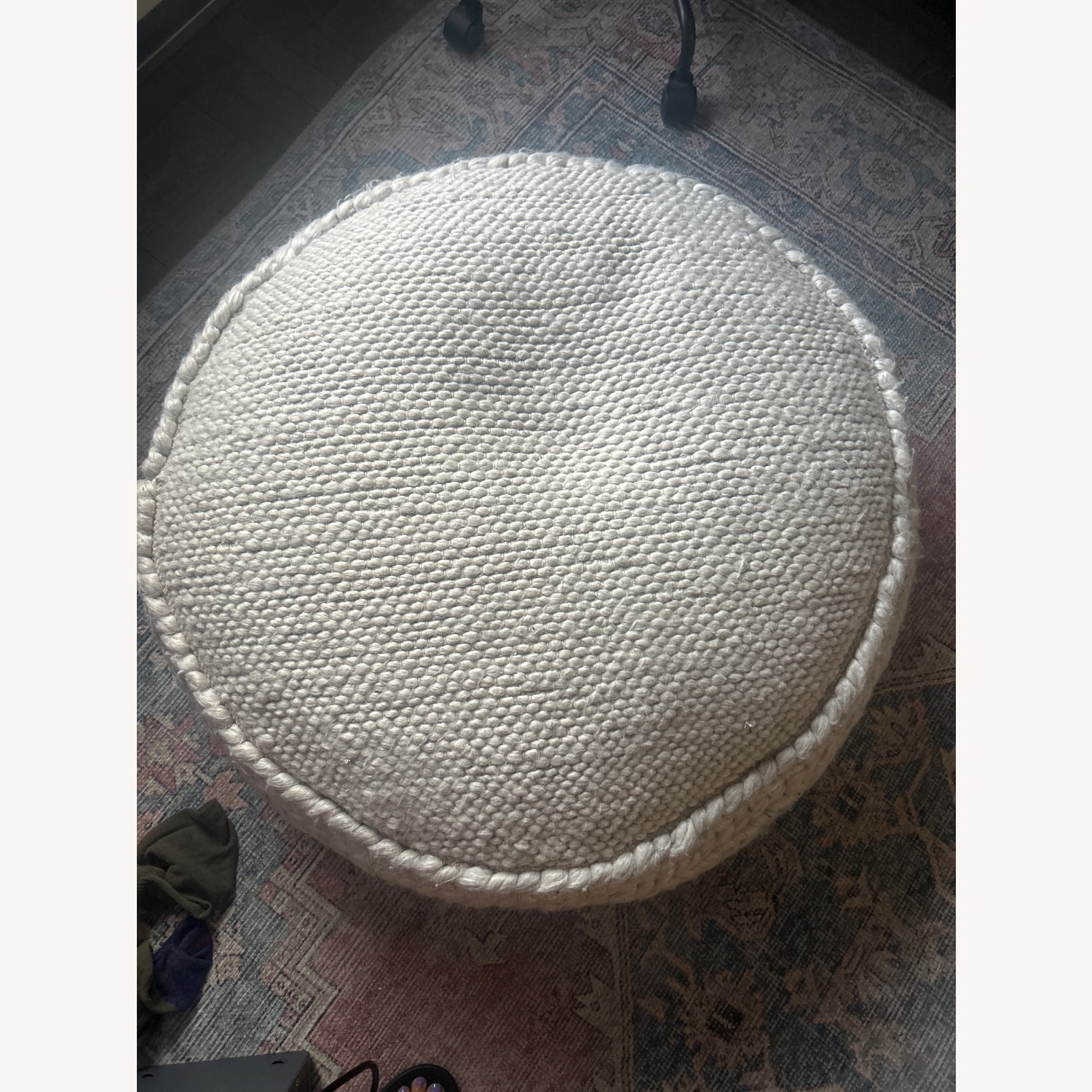 Article Hira White Wool Blend Ottoman - image-4