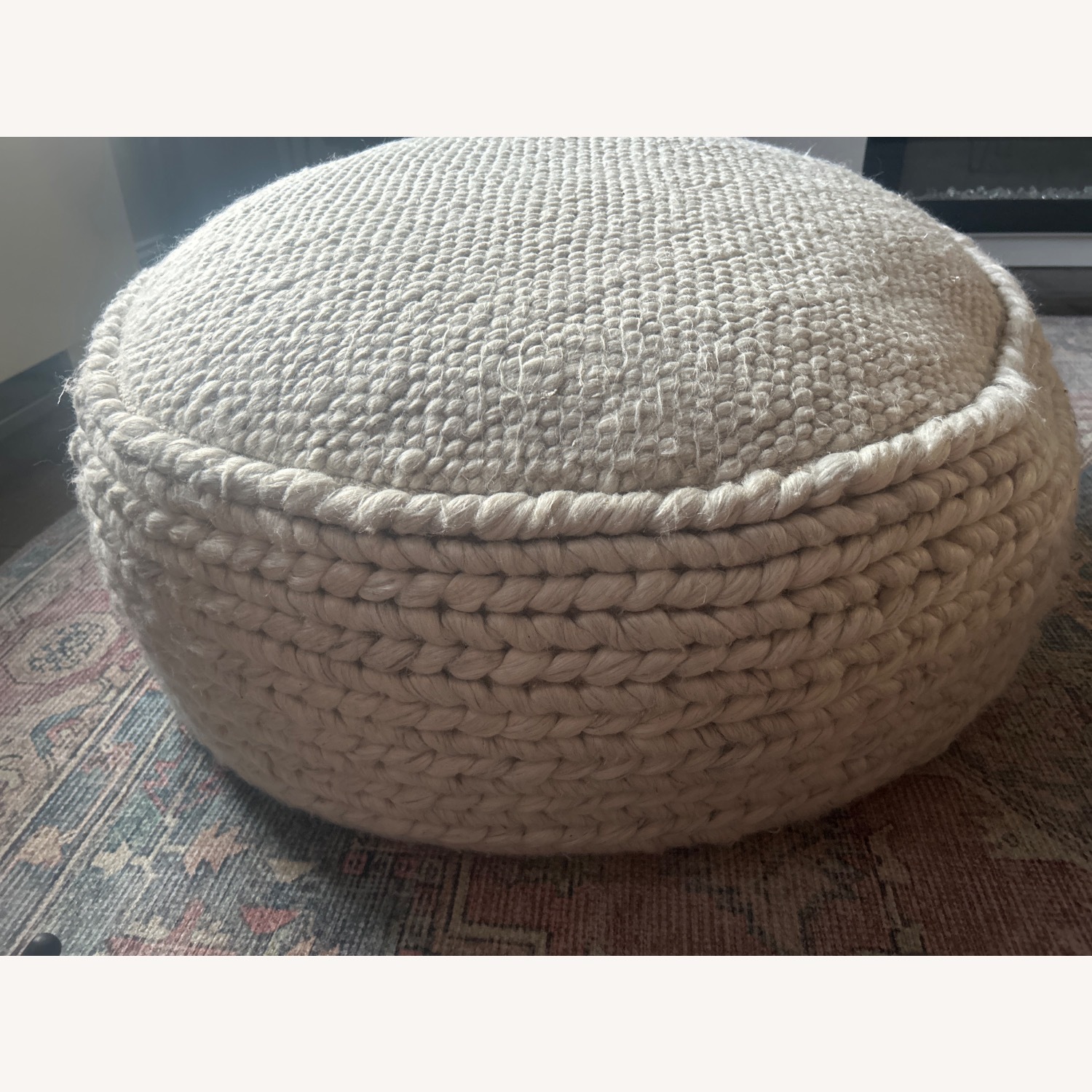 Article Hira White Wool Blend Ottoman - image-3