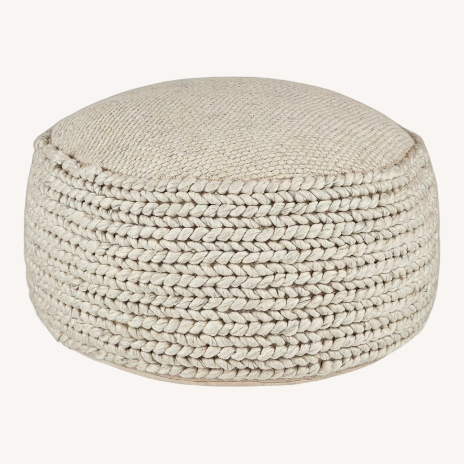 Article Hira White Wool Blend Ottoman - image-0