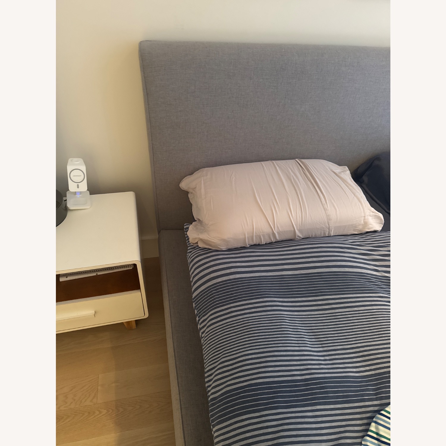 West Elm Gray Queen Bed - image-2