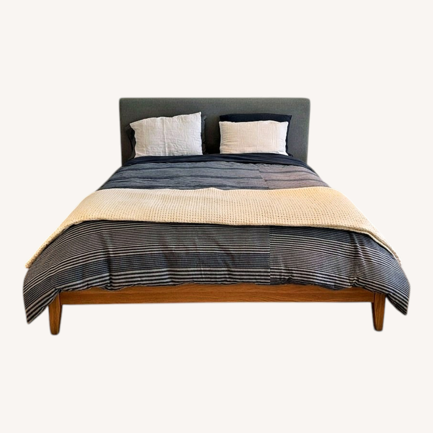 West Elm Gray Queen Bed - image-0