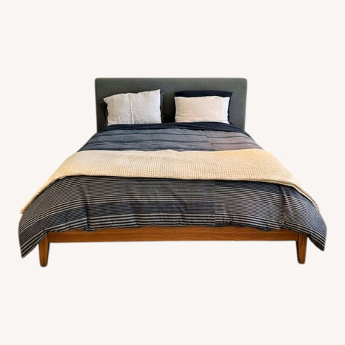 Used West Elm Gray Queen Bed for sale on AptDeco