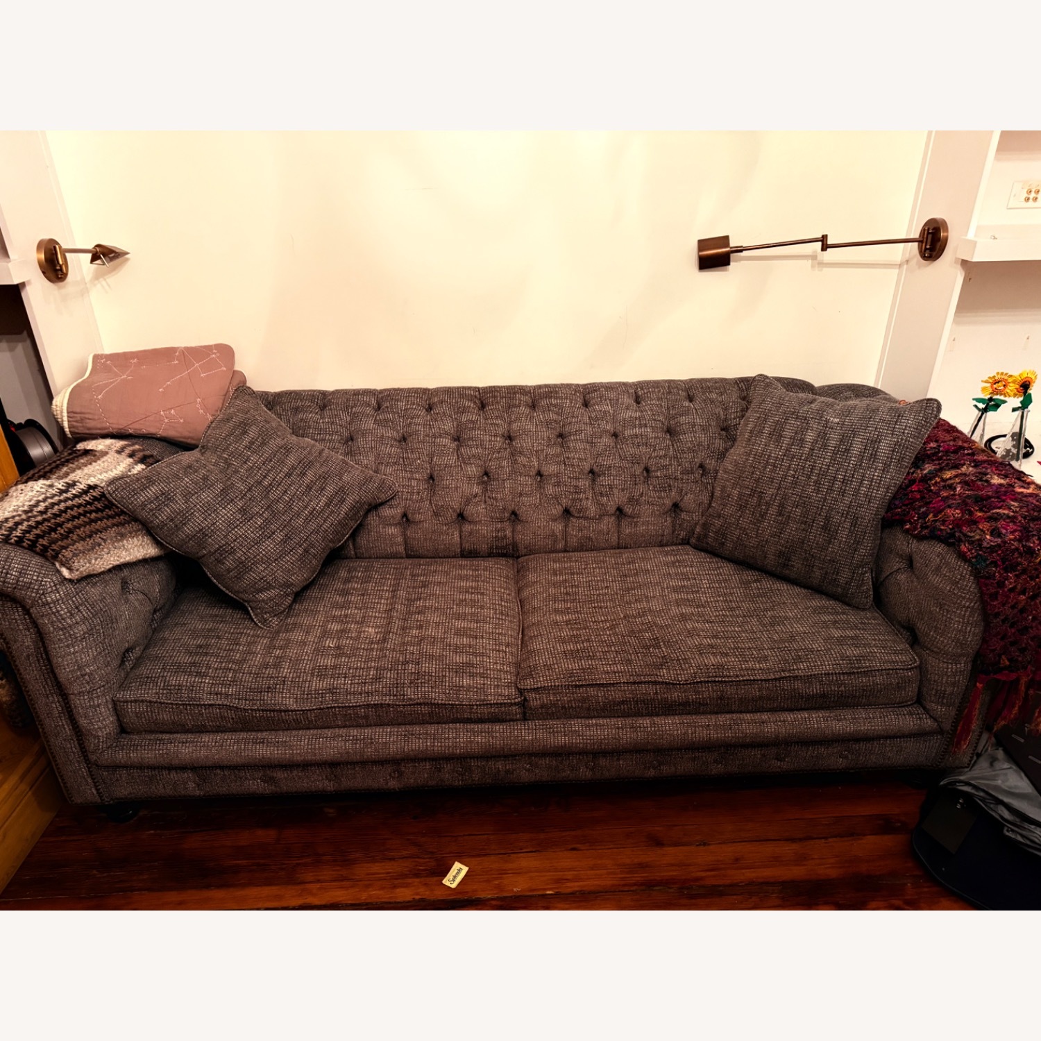 Bordeaux Light Gray Fabric Sleeper Sofa - image-1