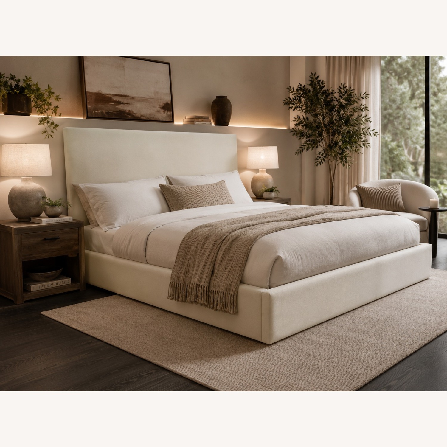 Restoration Hardware Lawson Fabric Panel Bed – King Upholstered - image-0