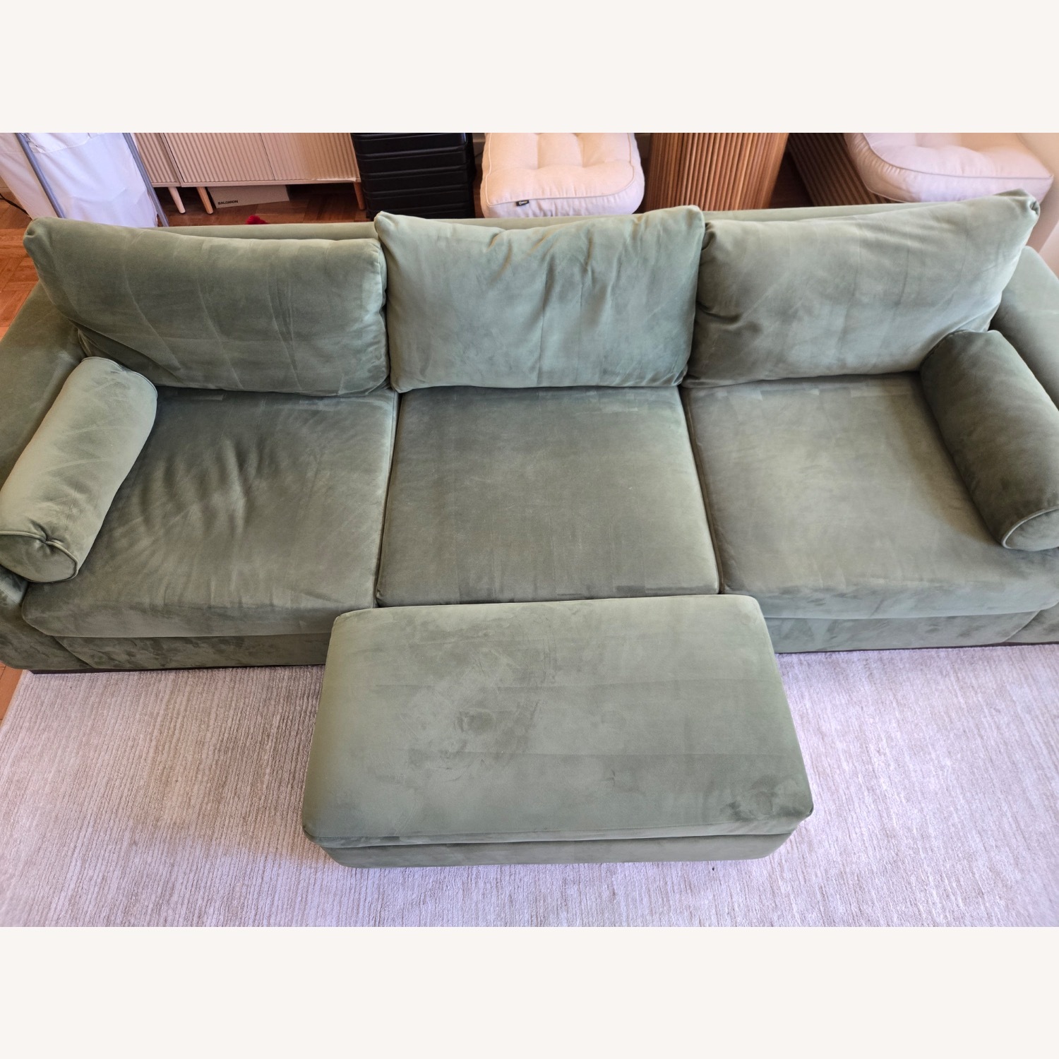 Joybird Holt Green Velvet 3+ Piece Sectional - image-5
