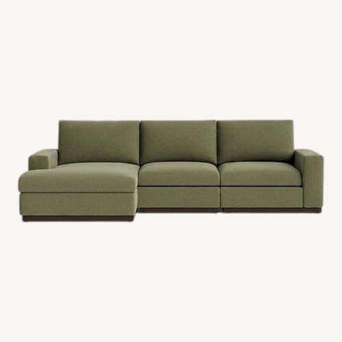 Used Joybird Holt Green Velvet 3+ Piece Sectional for sale on AptDeco
