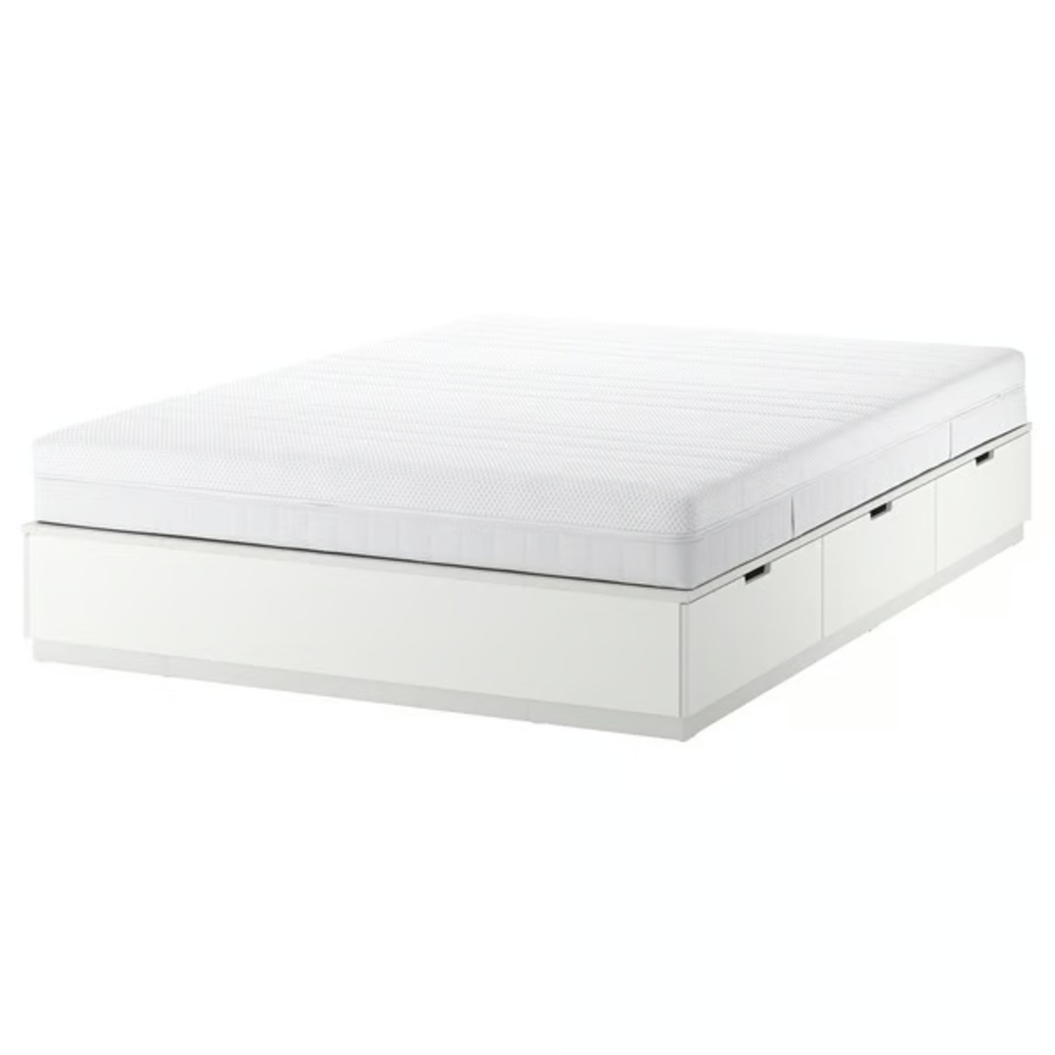 IKEA Nordly White Wood Queen Bed - image-4