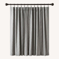 PB Gray Belgian Flax Blackout Curtains