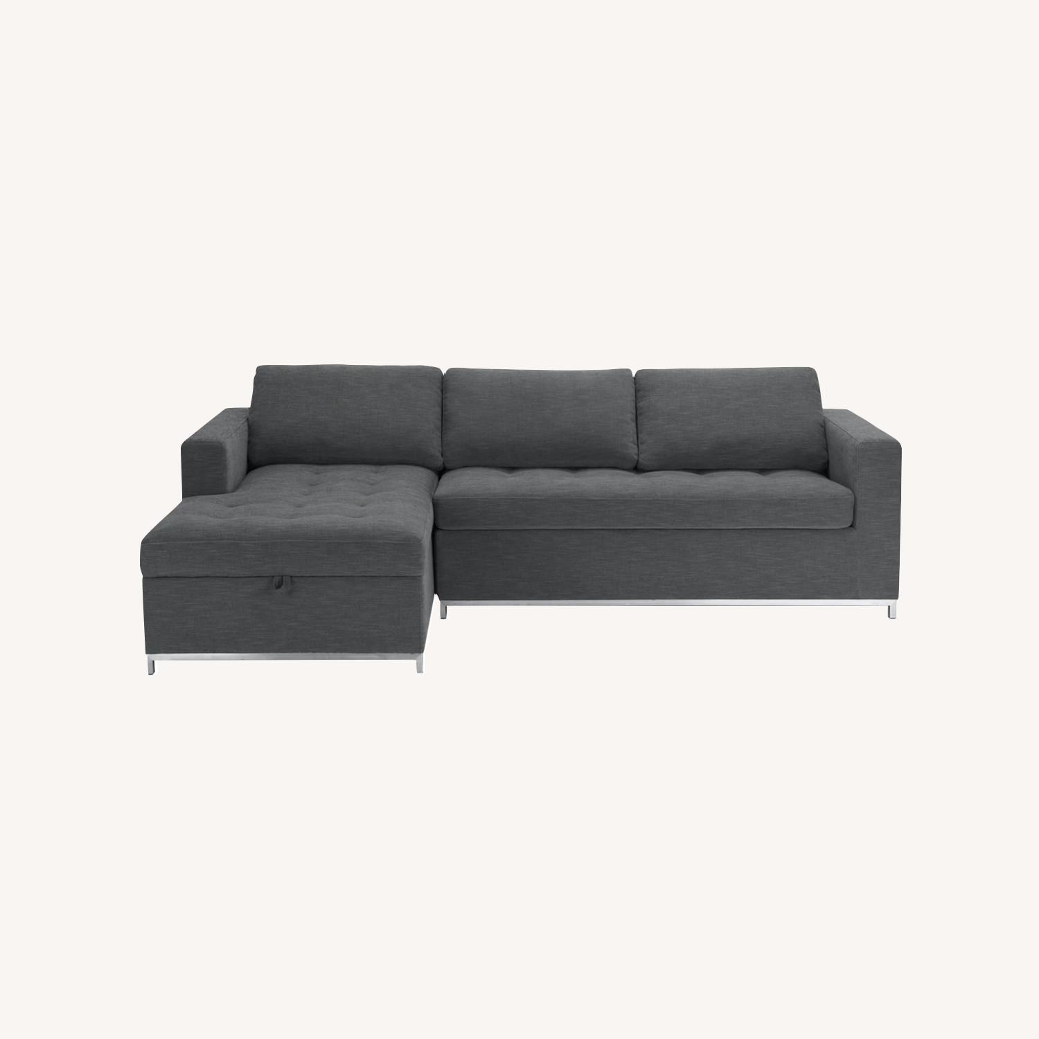 Article Soma Dawn Gray Left Sleeper Sofa with Storage  - image-4