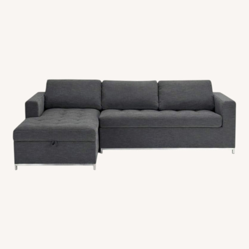 Used Article Soma Dawn Gray Left Sleeper Sofa with Storage for sale on AptDeco