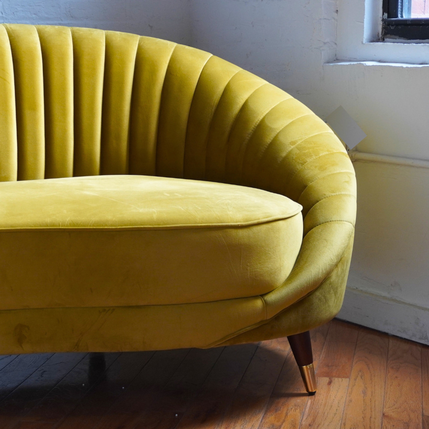 Gold Velvet 3+ Seater Sofa - image-2