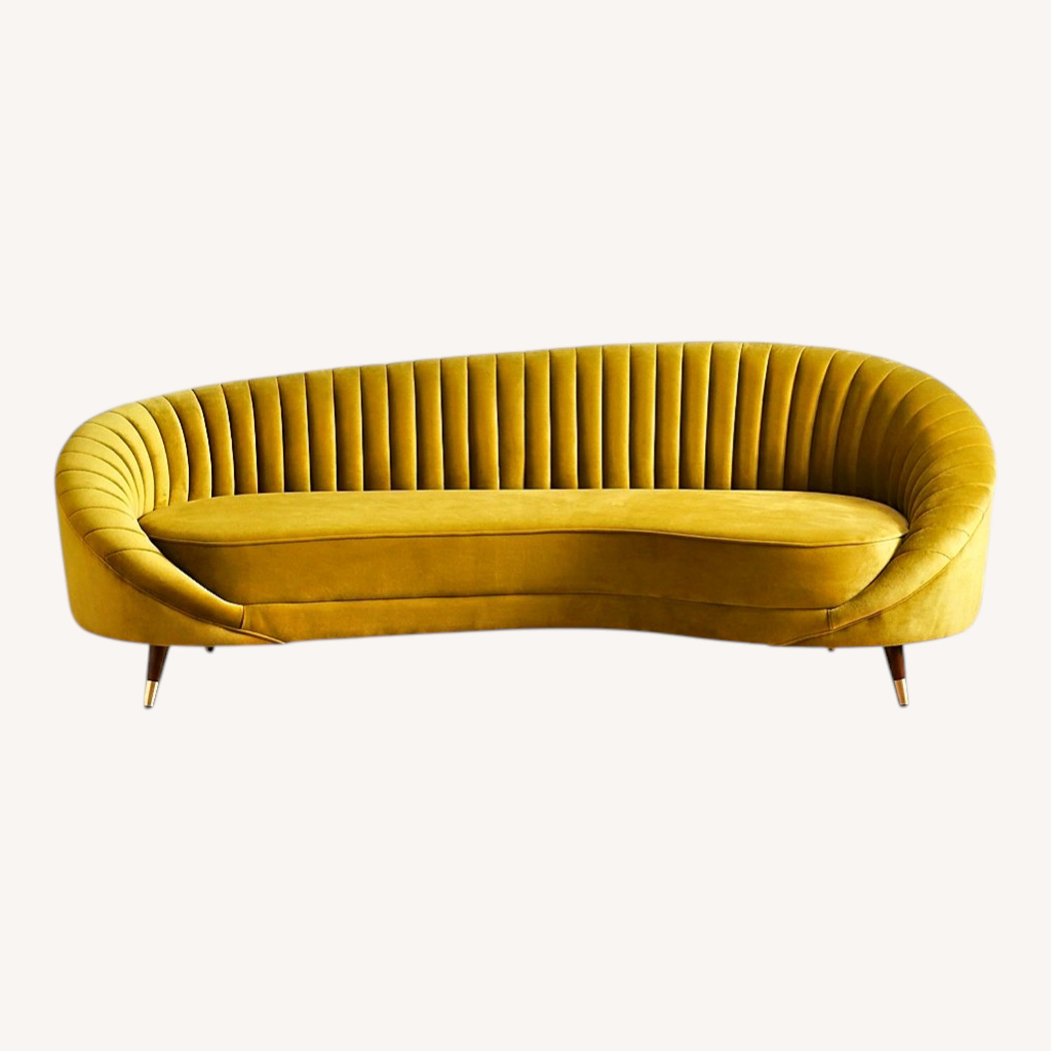 Gold Velvet 3+ Seater Sofa - image-5
