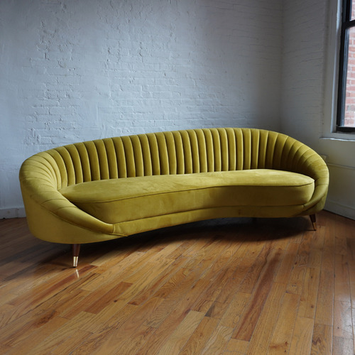 Used Gold Velvet 3+ Seater Sofa for sale on AptDeco