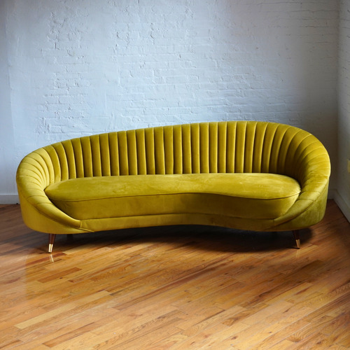 Used Gold Velvet 3+ Seater Sofa for sale on AptDeco