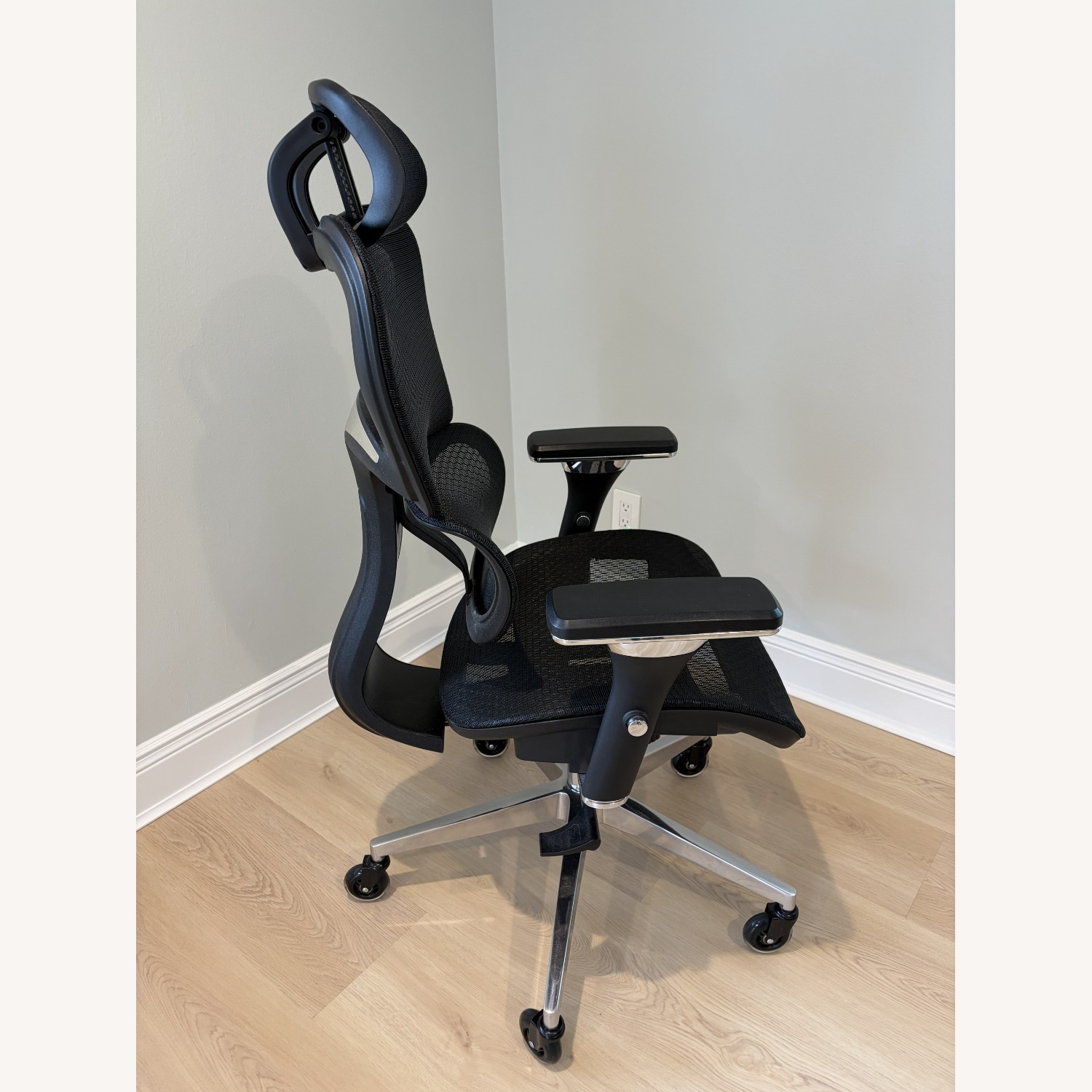 Black Fabric Office Chair - image-2