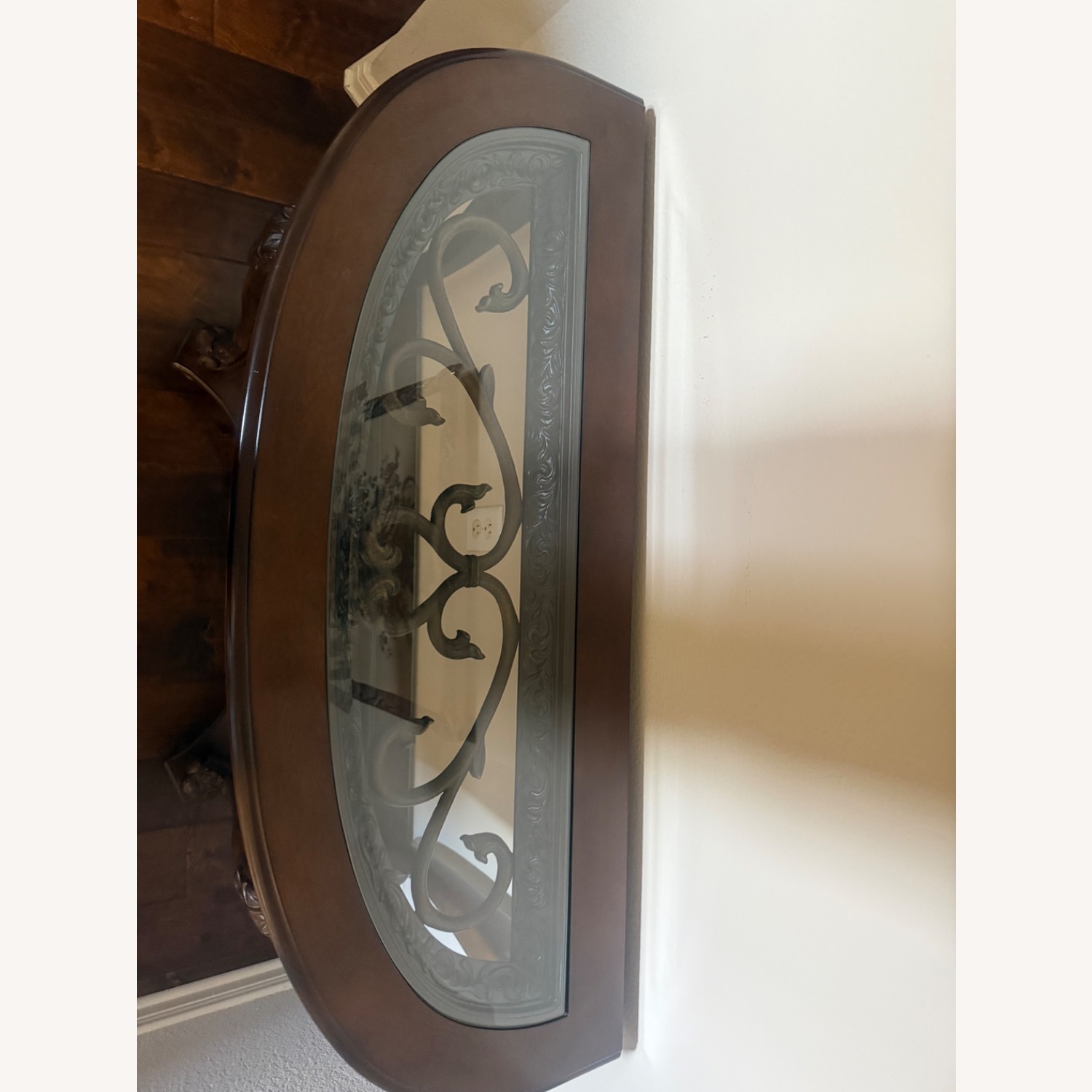 Dark Brown Wood Side Table - image-2
