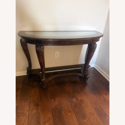 Used Dark Brown Wood Side Table for sale on AptDeco