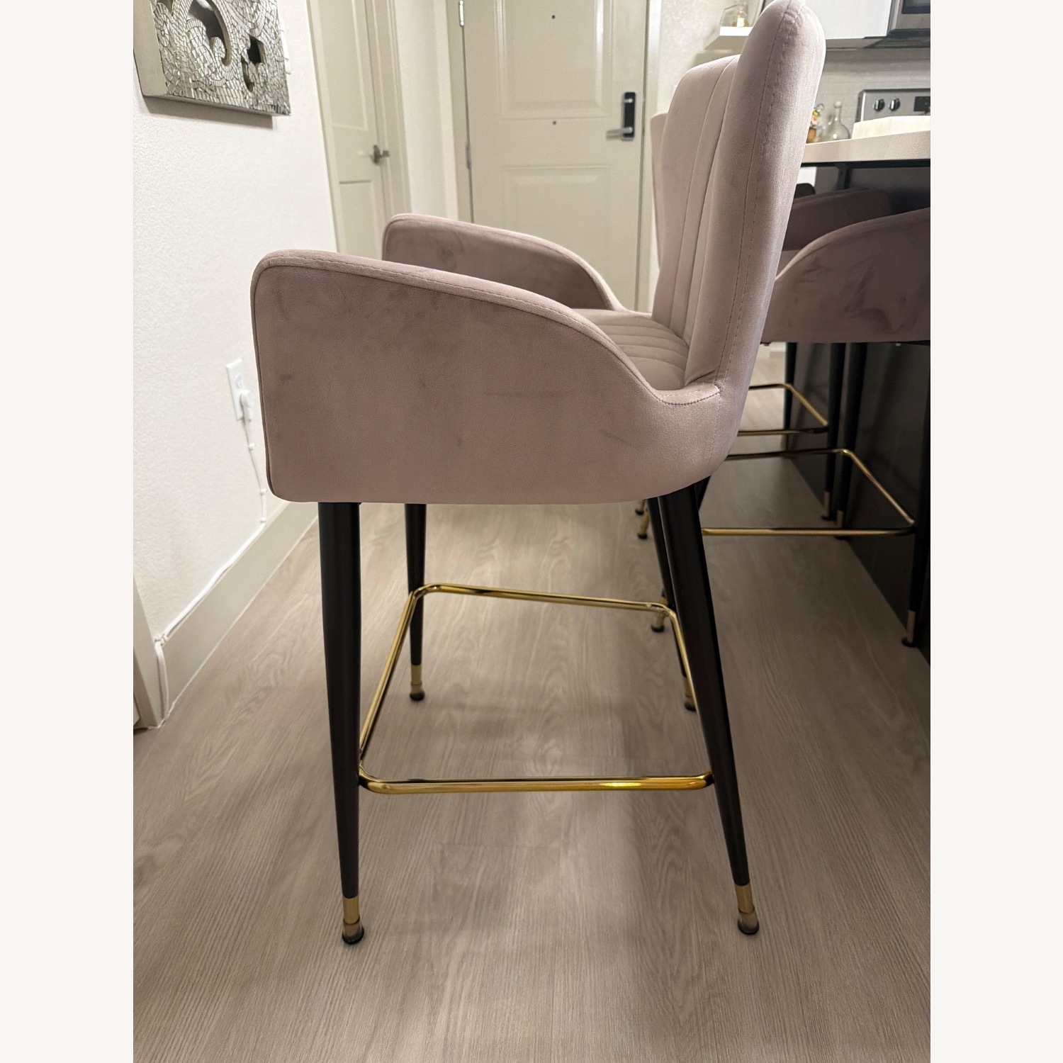 TOV Furniture Pink Suede Stool - image-2