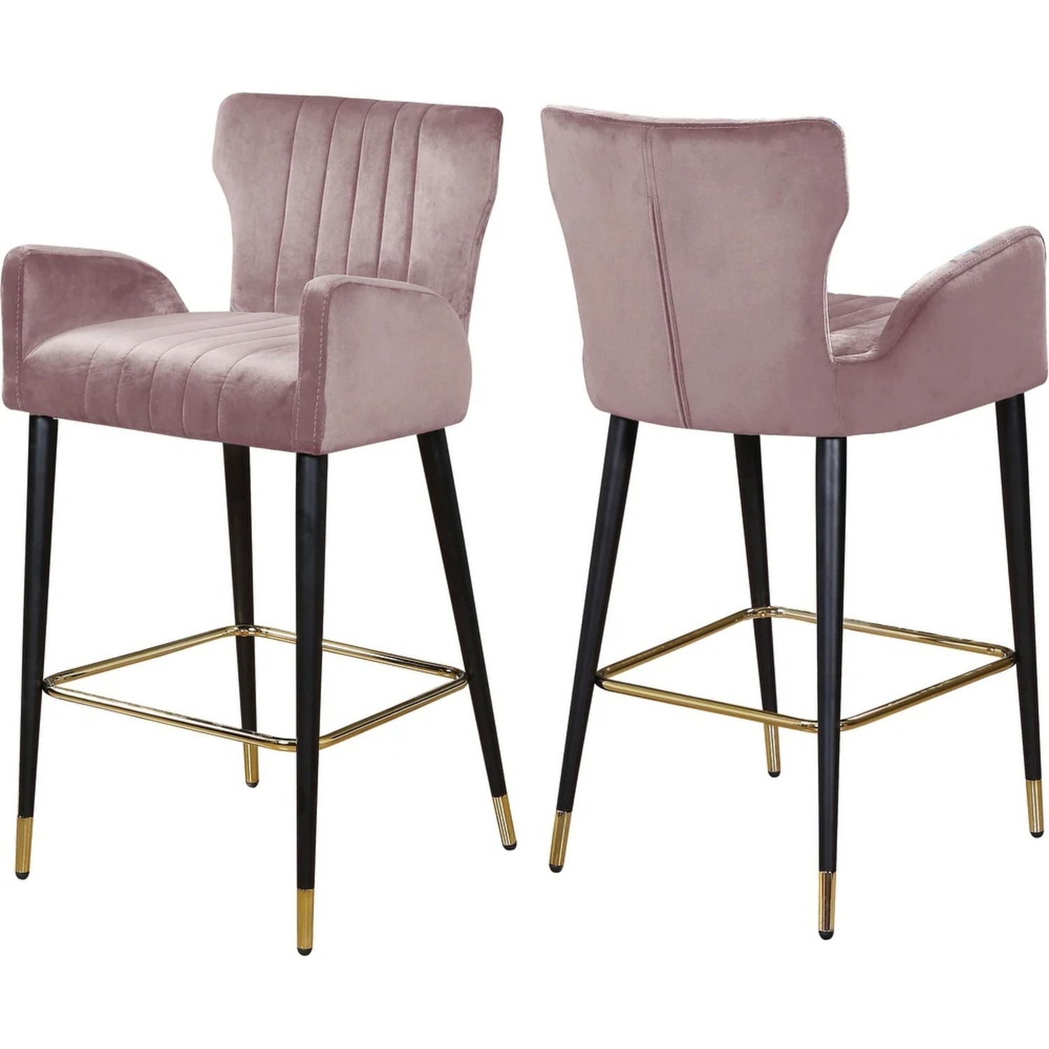 TOV Furniture Pink Suede Stool - image-4