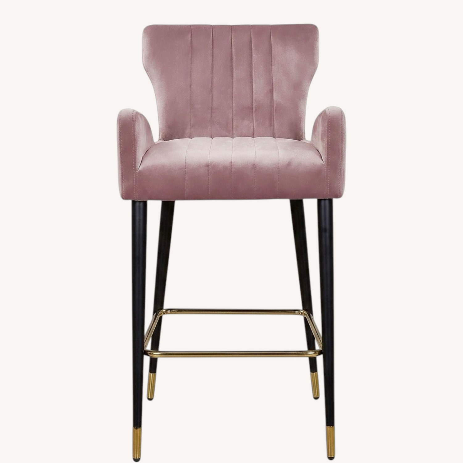 TOV Furniture Pink Suede Stool - image-0