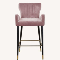 TOV Furniture Pink Suede Stool