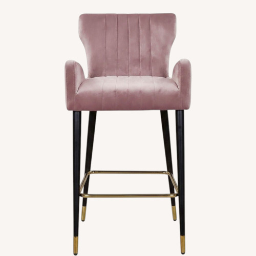 Used TOV Furniture Pink Suede Stool for sale on AptDeco