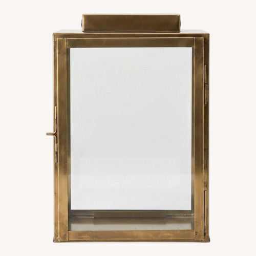 Used Gold Metal/Glass Lantern for sale on AptDeco
