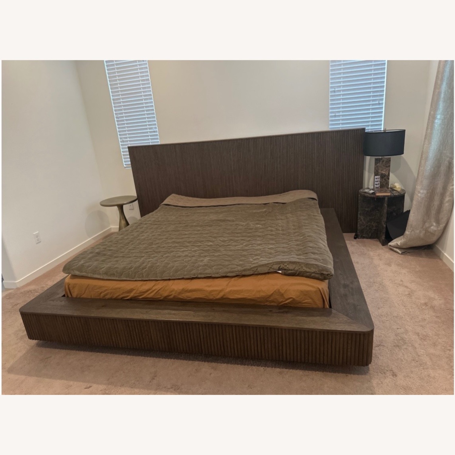 Restoration Hardware Dark Brown Mulholland Extended Panel Bed - image-5