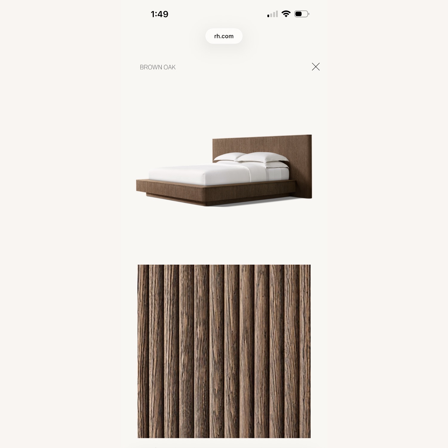 Restoration Hardware Dark Brown Mulholland Extended Panel Bed - image-2