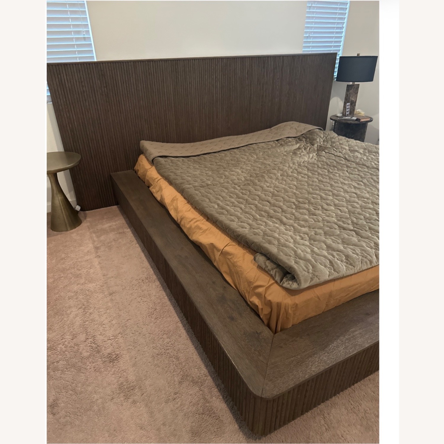 Restoration Hardware Dark Brown Mulholland Extended Panel Bed - image-8