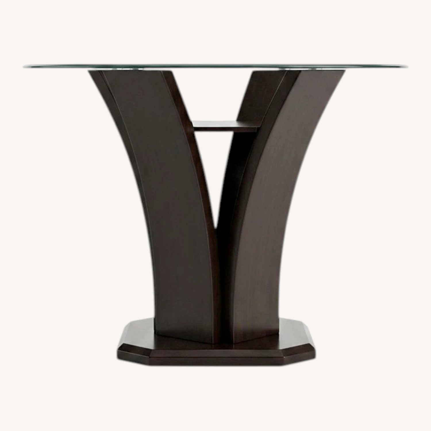 Raymour & Flanigan Venice 5 Piece Glass Top High Table Chairs - image-0