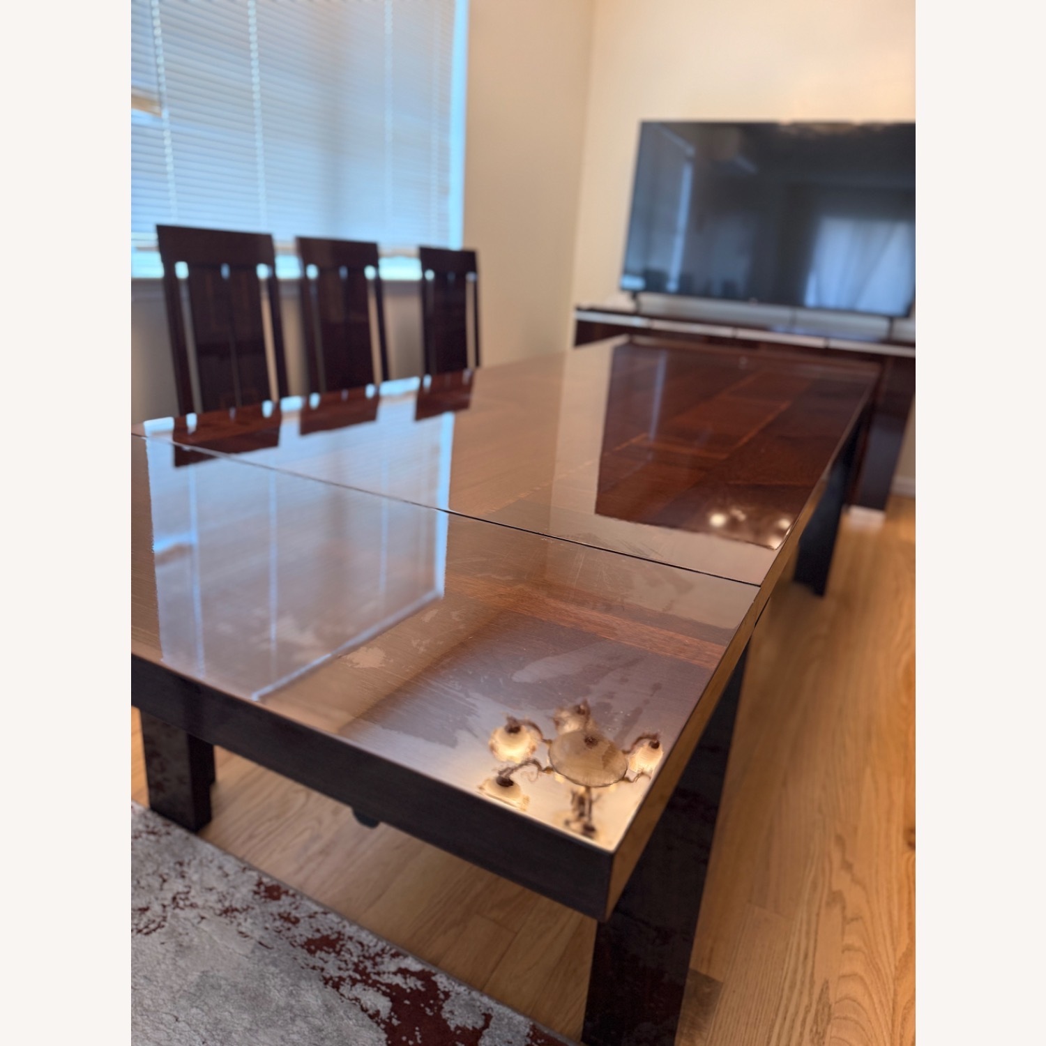 Dark Brown Wood Dining Table - image-6