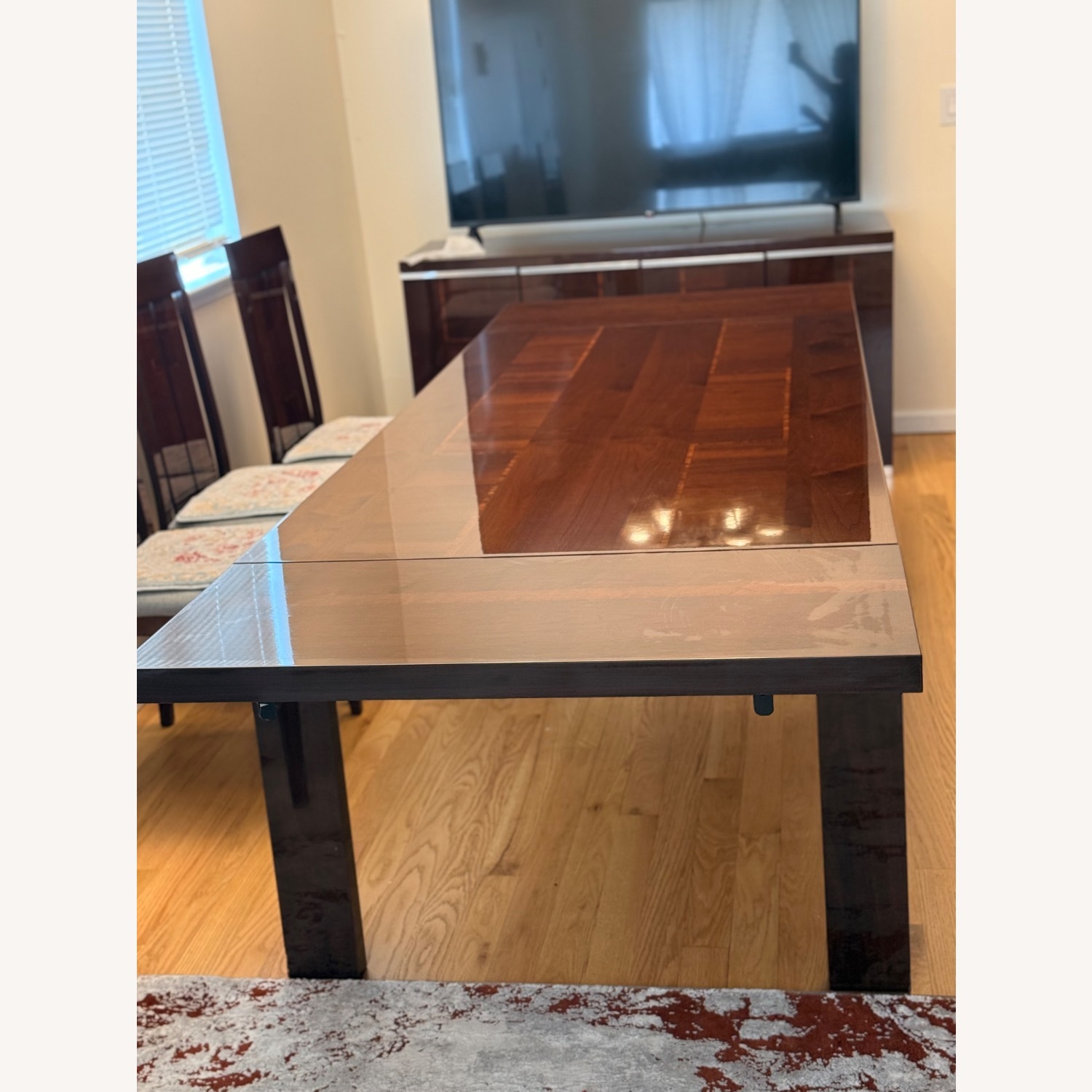Dark Brown Wood Dining Table - image-2