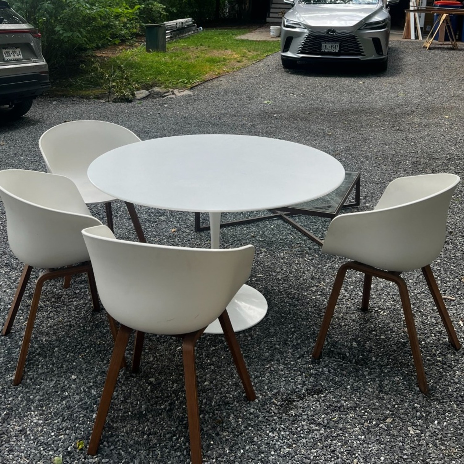 Design Within Reach Saaronin White Lacquer Dining Table - image-1