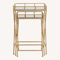Vintage/Antique Gold Metal Side Tables