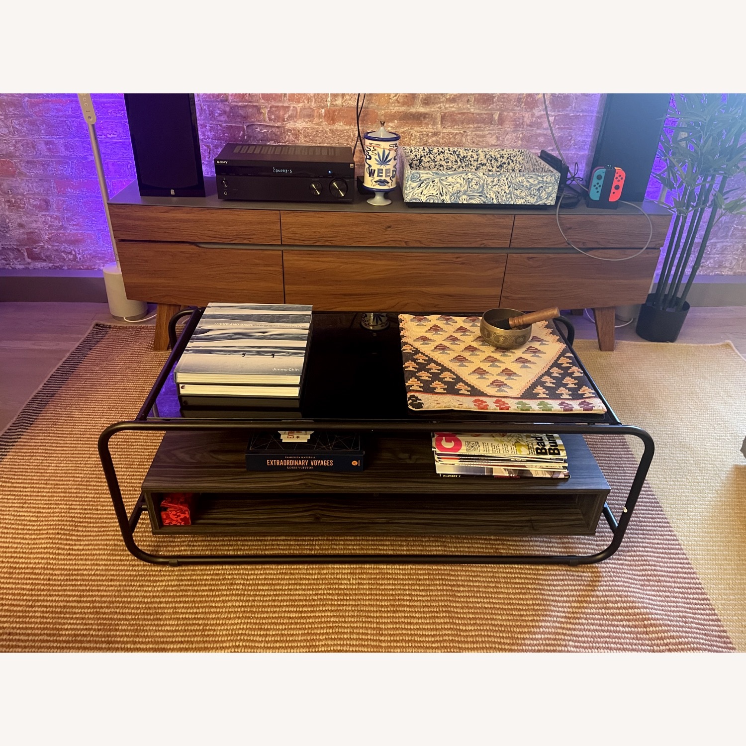 Dark Brown Wood Coffee Table - image-3