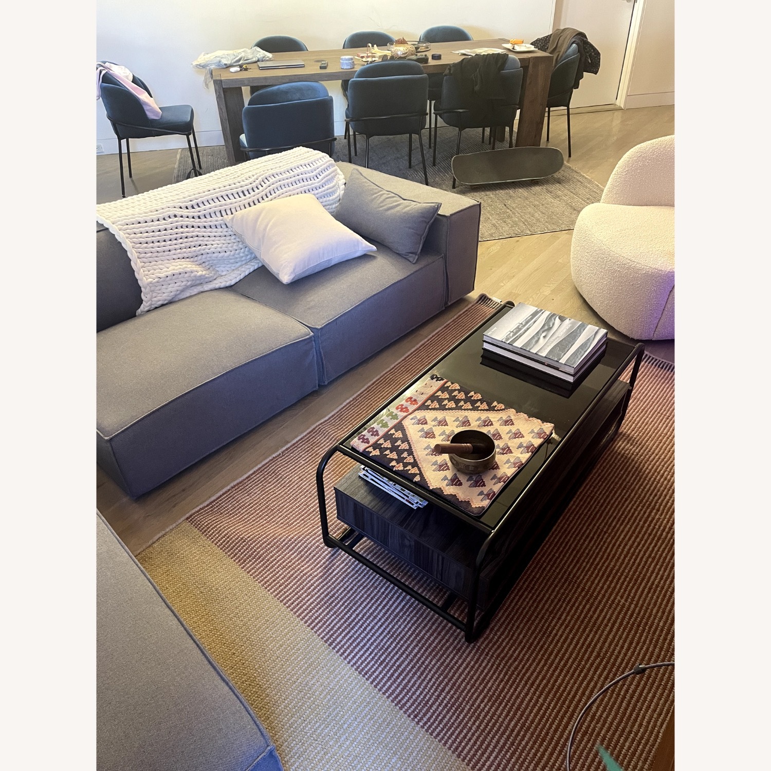 Dark Brown Wood Coffee Table - image-2