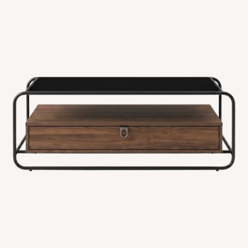 Used Dark Brown Wood Coffee Table for sale on AptDeco