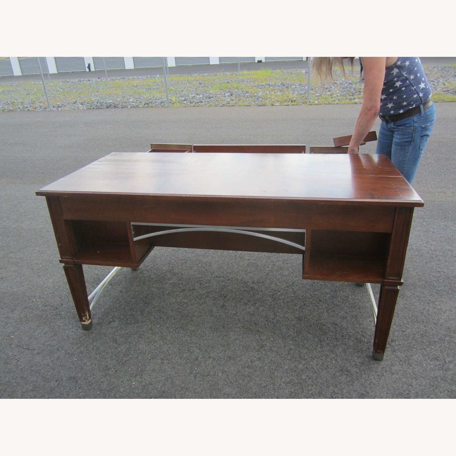 Wood & Metal Design Computer Desk - image-9