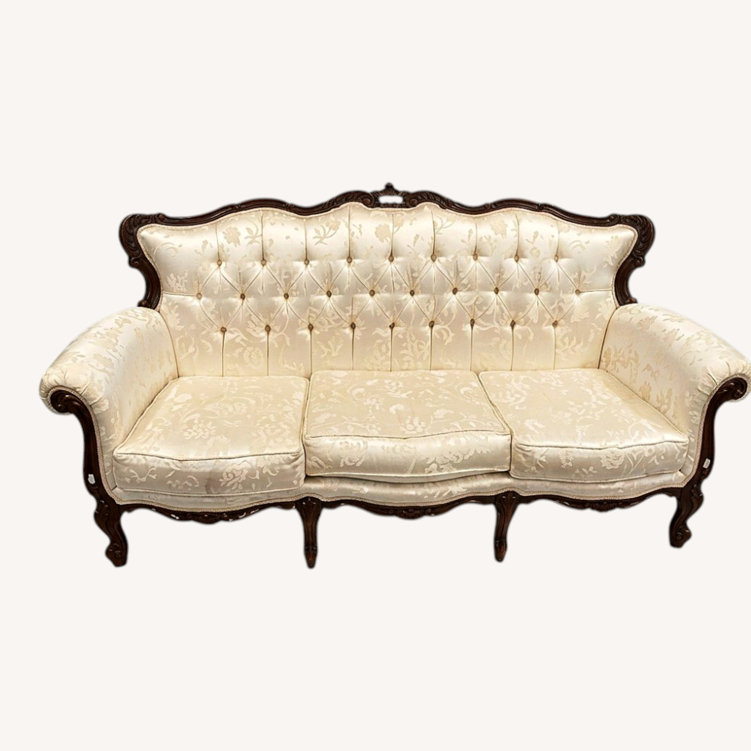 White Fabric 3+ Seater Sofa - image-0