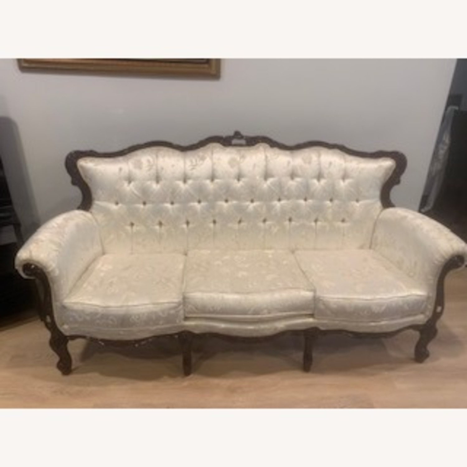 White Fabric 3+ Seater Sofa - image-1